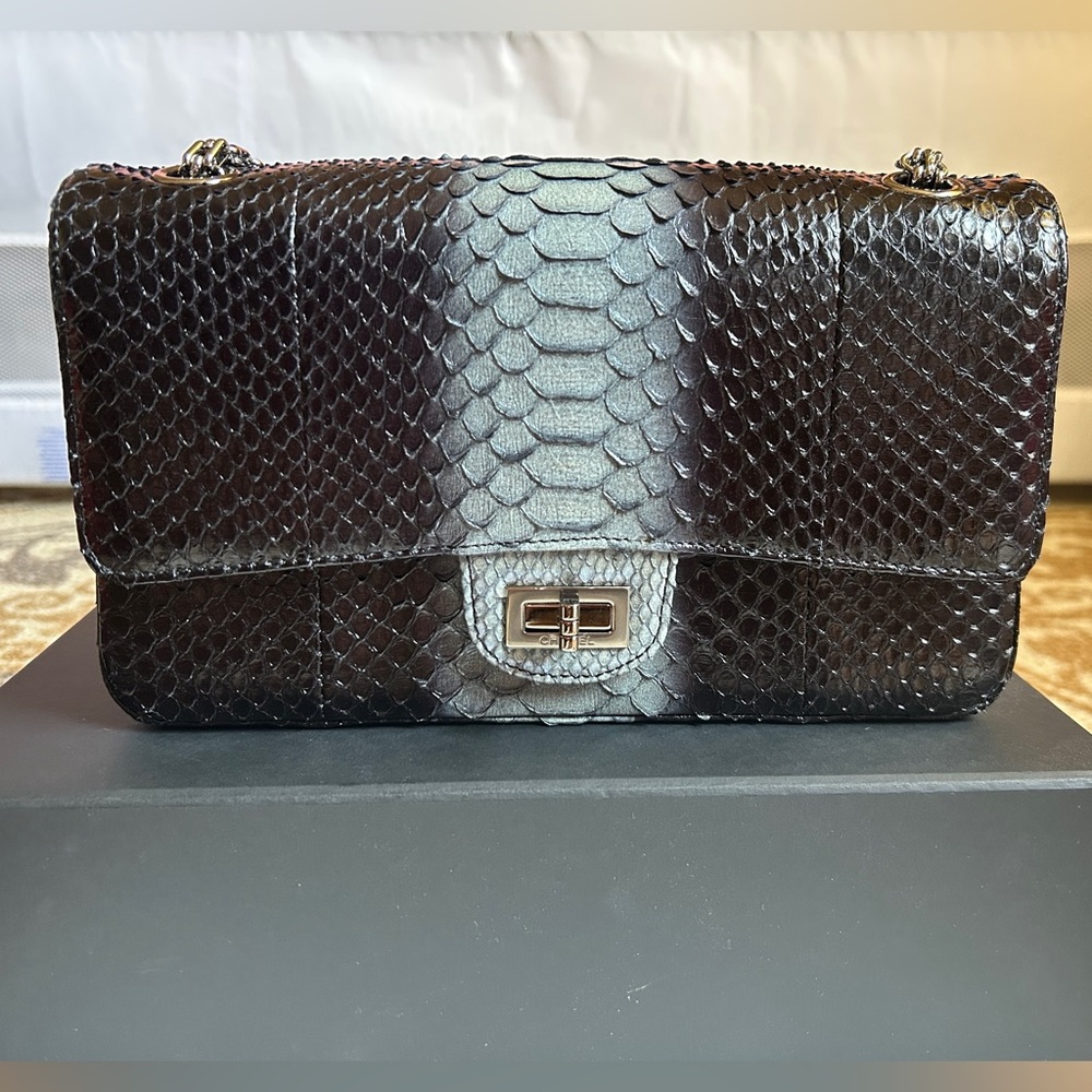 Chanel Python Classic Reissue 2.55 Double Flap Bag size 225
